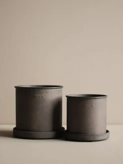 Sale DBKD Pots de fleurs Plant, 2 élém. Taupe, chiné et mat