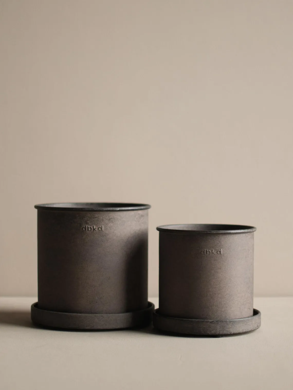Sale DBKD Pots de fleurs Plant, 2 élém. Taupe, chiné et mat