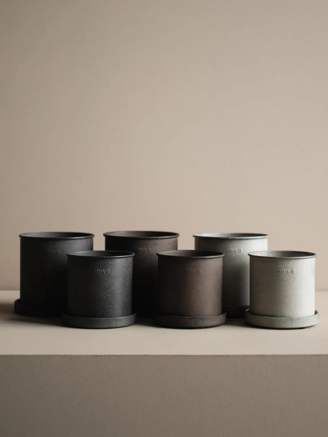 Sale DBKD Pots de fleurs Plant, 2 élém. Taupe, chiné et mat