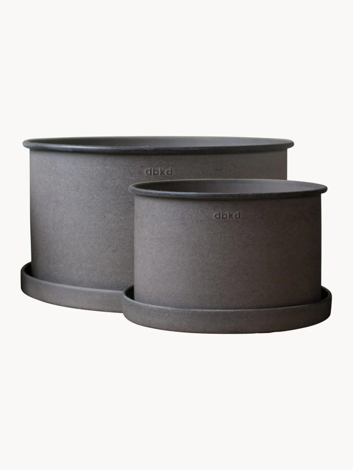 New DBKD Pots de fleurs Plant, 2 élém. Taupe, mat