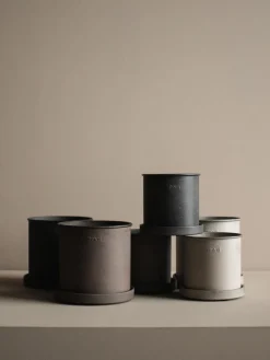 New DBKD Pots de fleurs Plant, 2 élém. Anthracite, chiné et mat