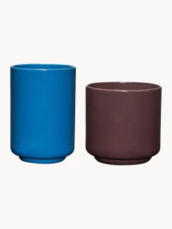 Online Hübsch Pots multifonctionnels artisanaux Deux Pots, 2 élém. Bleu, lie de vin