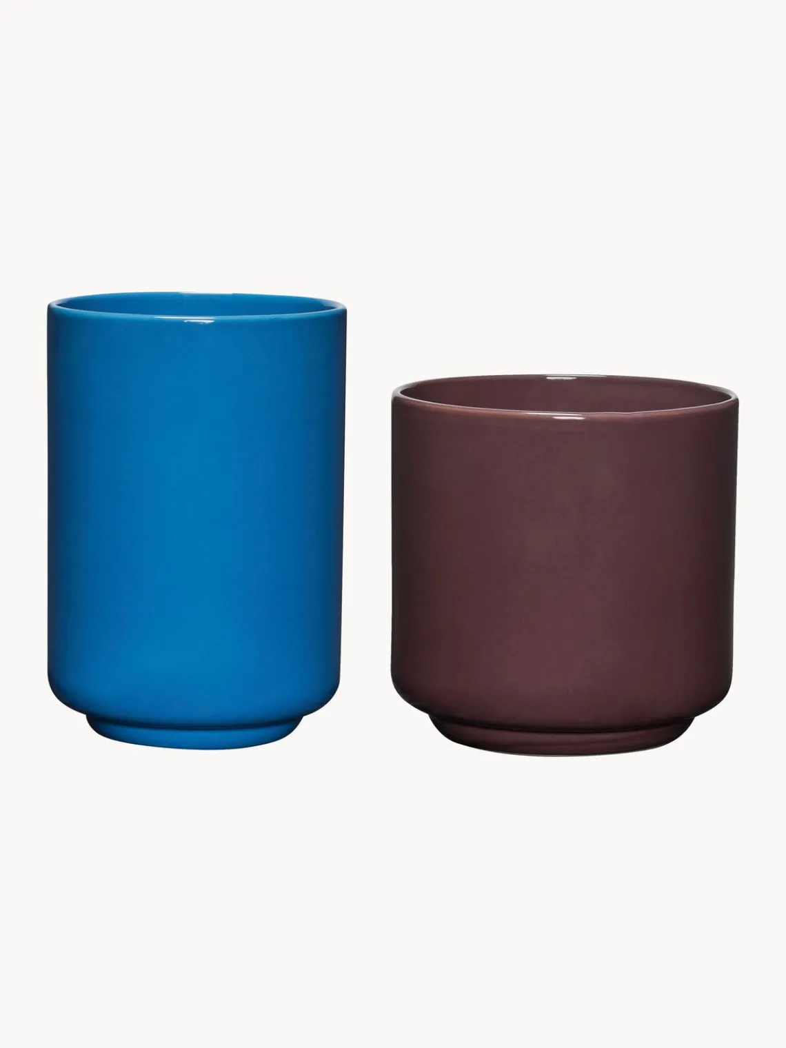 Online Hübsch Pots multifonctionnels artisanaux Deux Pots, 2 élém. Bleu, lie de vin