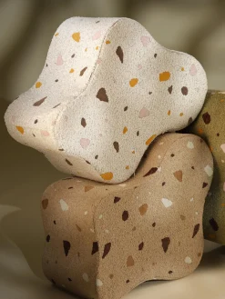 Best Wigiwama Pouf en bouclette pour enfants fait main Cloud Bouclette blanche, aspect terrazzo