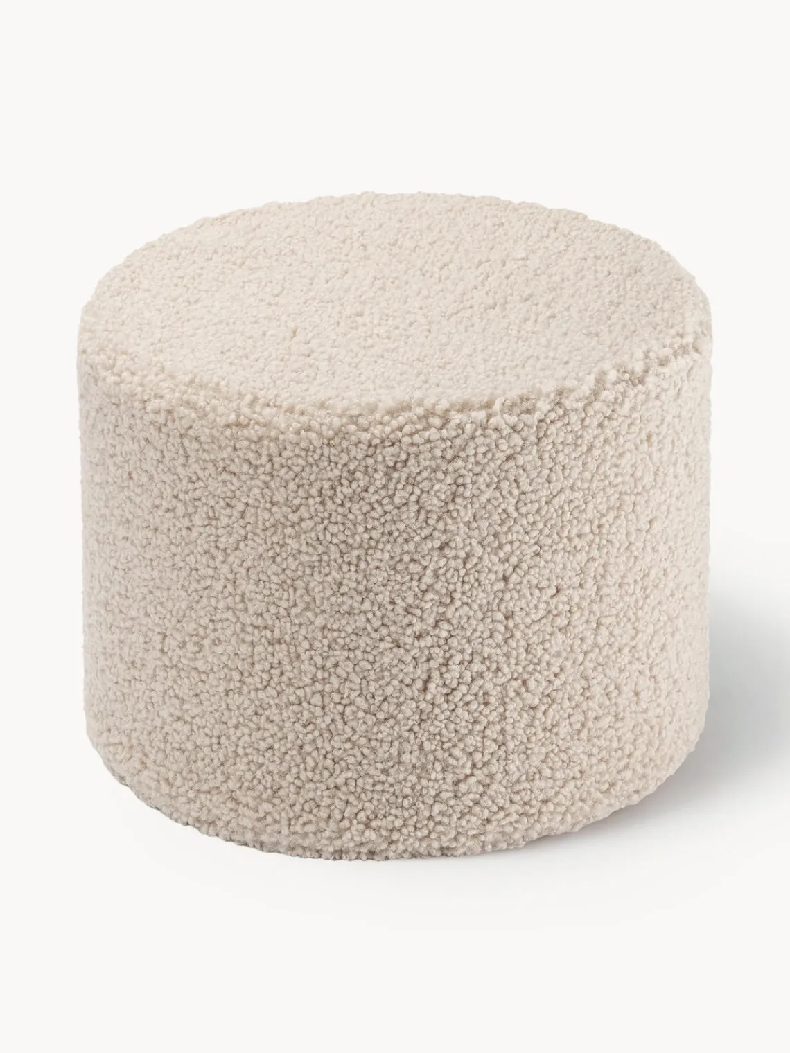 Best Wigiwama Pouf en peluche pour enfants Sugar, Ø 40 cm Peluche beige clair