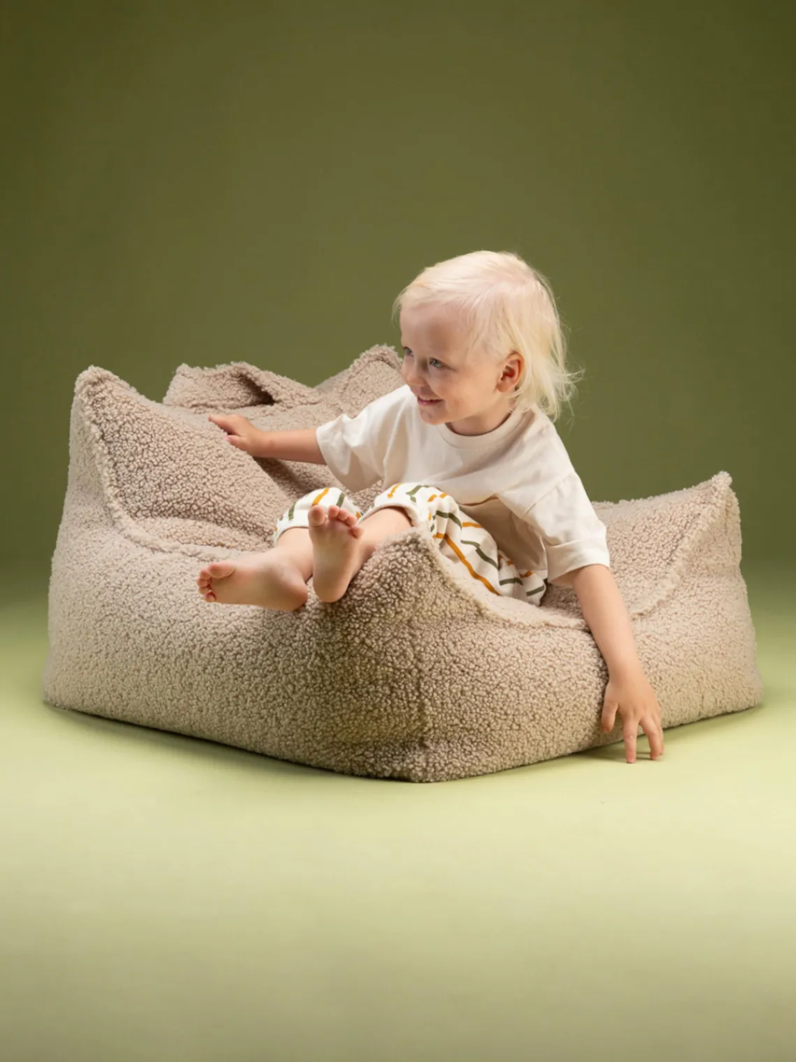 Sale Wigiwama Pouf en peluche pour enfant Sugar Peluche beige clair