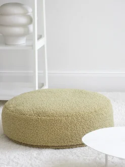 New Wigiwama Pouf en peluche pour enfant Sugar, Ø 65 cm Teddy vert clair