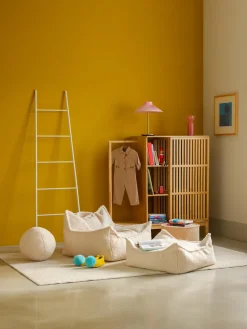New Wigiwama Pouf en peluche pour enfant Sugar Peluche blanc cassé