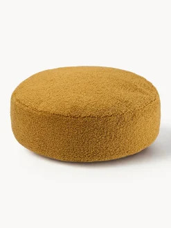Best Wigiwama Pouf en peluche pour enfants Sugar, Ø 65 cm Peluche jaune moutarde