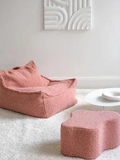 Sale Wigiwama Pouf en peluche pour enfant Sugar Peluche rose pâle