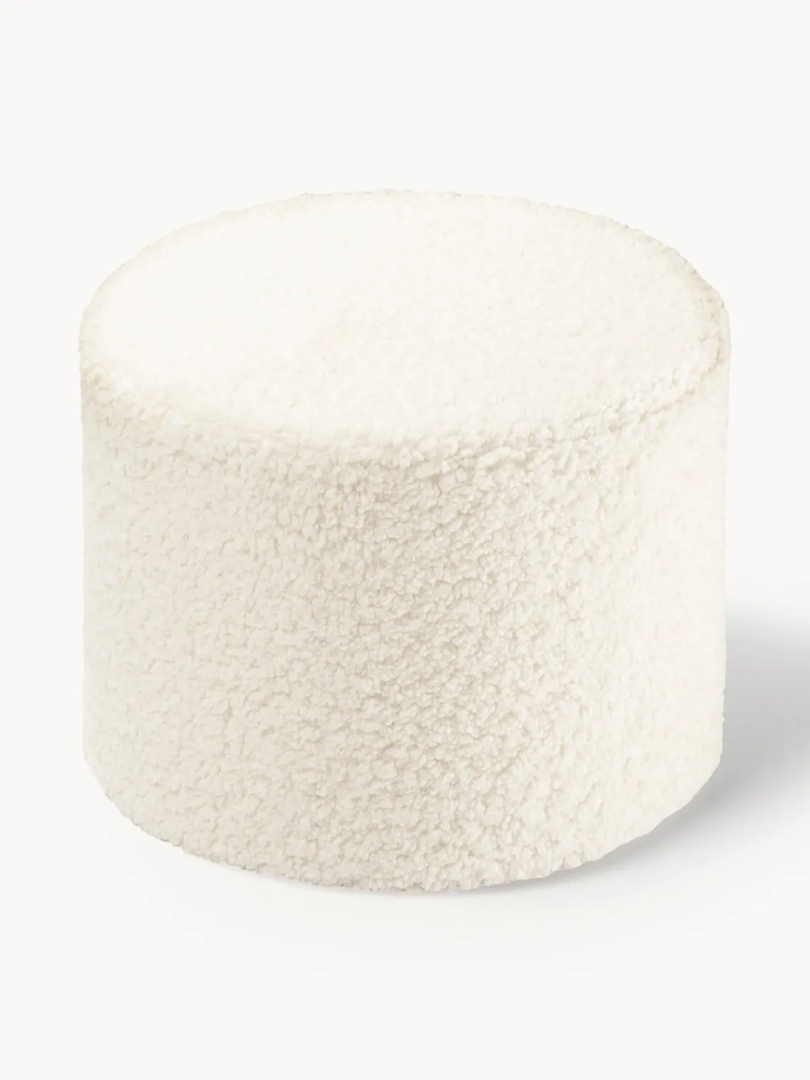 Fashion Wigiwama Pouf en peluche pour enfants Sugar, Ø 40 cm Peluche blanc cassé