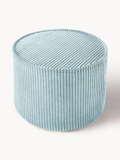 Hot Wigiwama Pouf en velours côtelé pour enfant Sugar, Ø 40 cm Velours côtelé bleu ciel