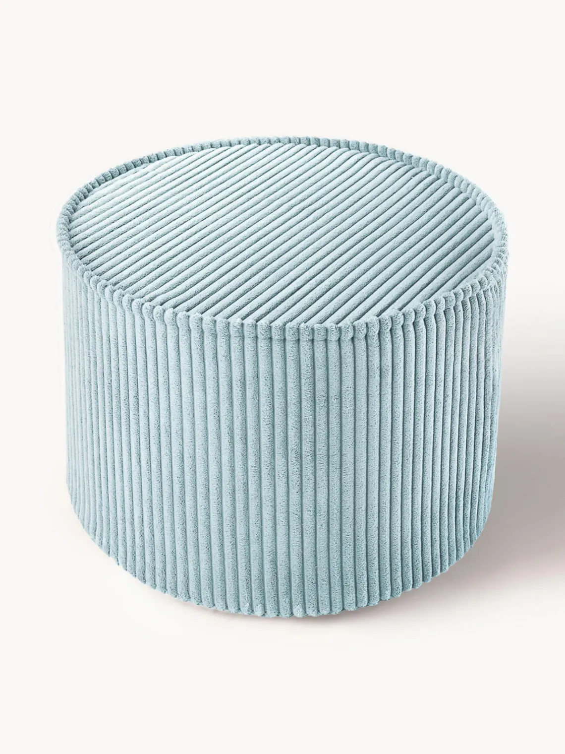 Hot Wigiwama Pouf en velours côtelé pour enfant Sugar, Ø 40 cm Velours côtelé bleu ciel