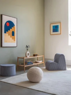 Fashion Wigiwama Pouf en velours côtelé pour enfant Sugar, Ø 40 cm Velours côtelé lavande