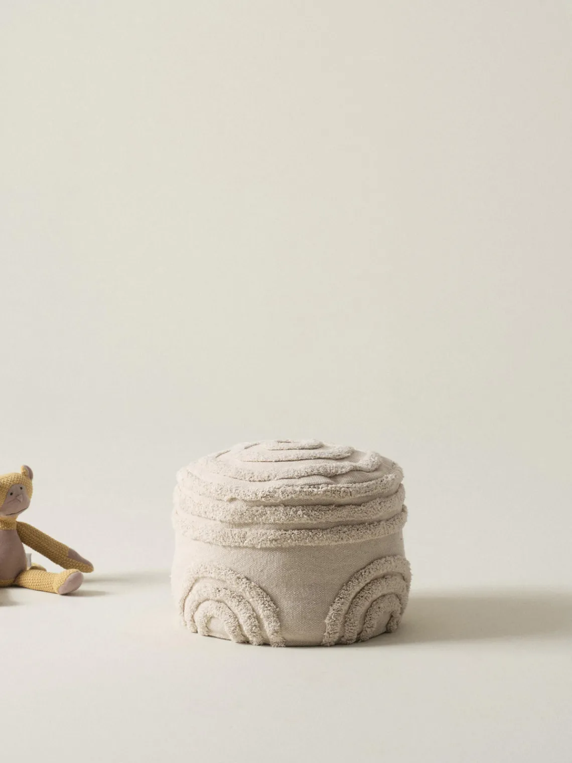 Online Jotex Pouf pour enfant en coton Sunita Tissu beige clair