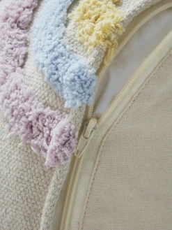 Fashion Jotex Pouf pour enfant en coton Sunita Tissu beige clair, multicolore