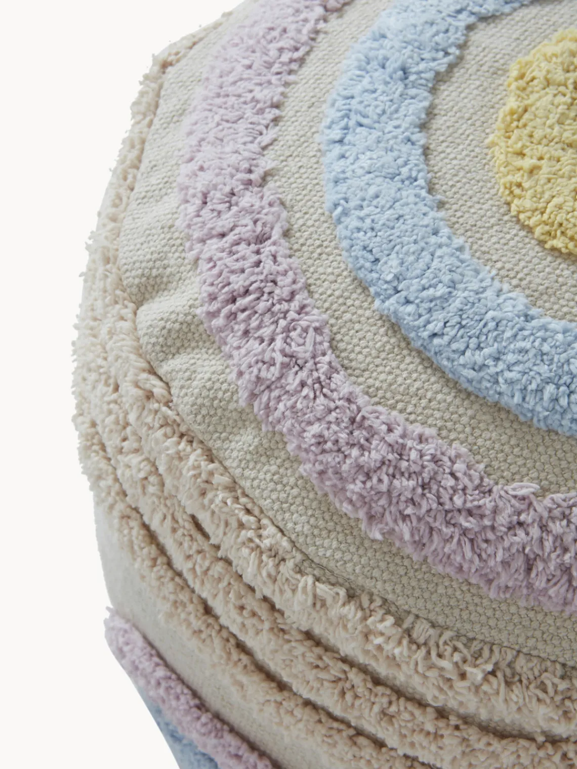 Fashion Jotex Pouf pour enfant en coton Sunita Tissu beige clair, multicolore