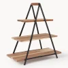 Sale ladelle Présentoir à gâteau en bois de manguier Serve
