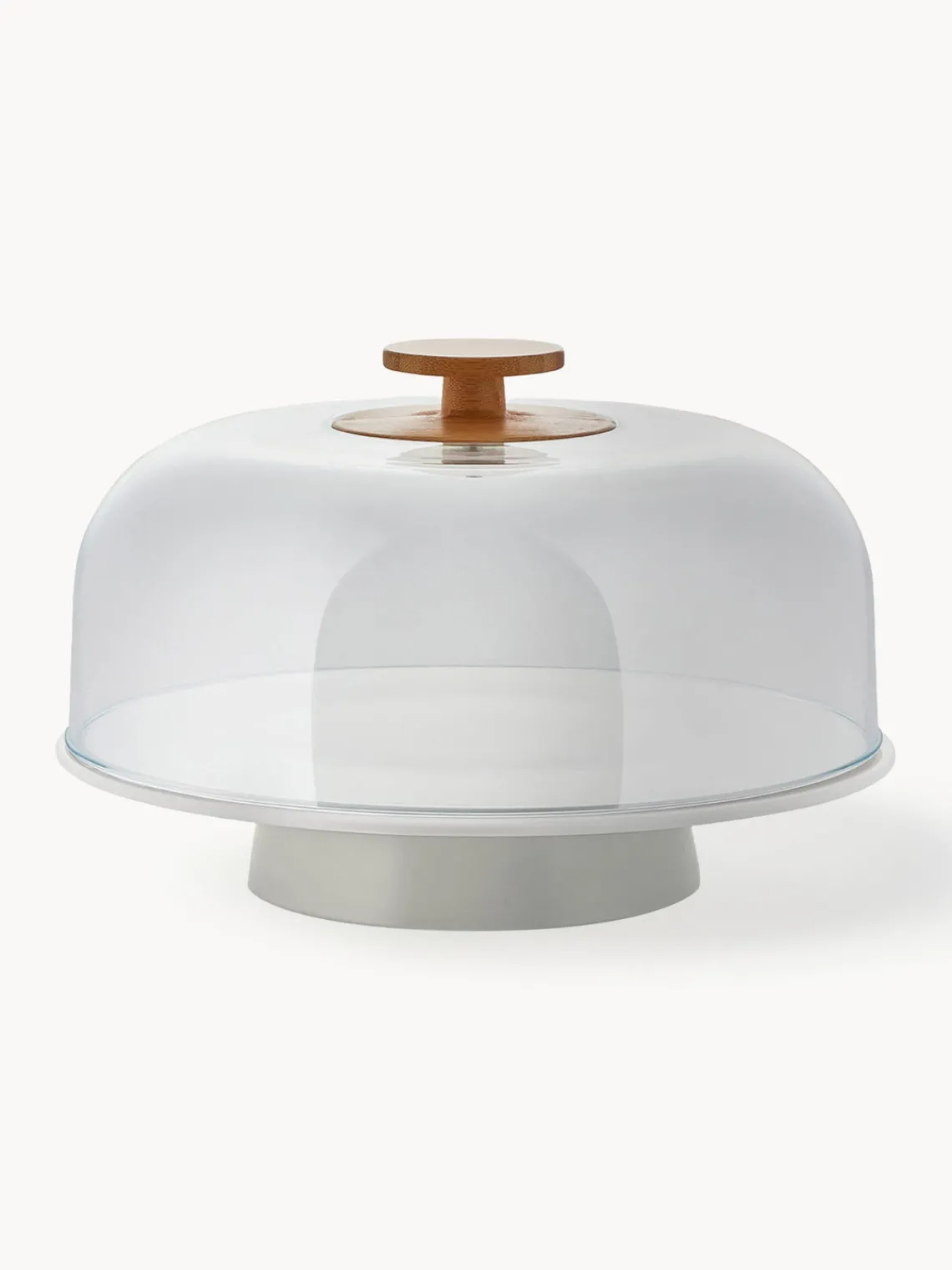 New ALESSI Présentoir à gâteau en porcelaine ave couvercle Mattina Grège, blanc, transparent