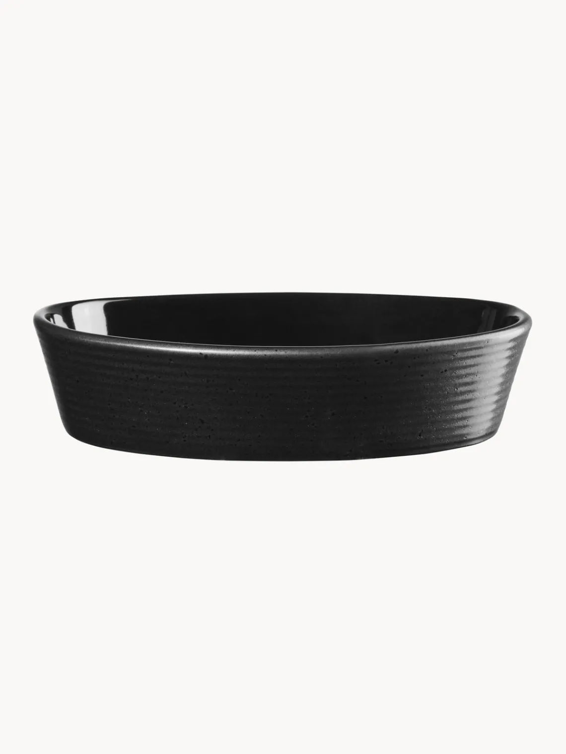 Outlet ASA Selection Ramequin ovale en porcelaine Miniu, tailles variées Noir chiné mat, noir haute brillance