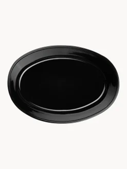 Outlet ASA Selection Ramequin ovale en porcelaine Miniu, tailles variées Noir chiné mat, noir haute brillance