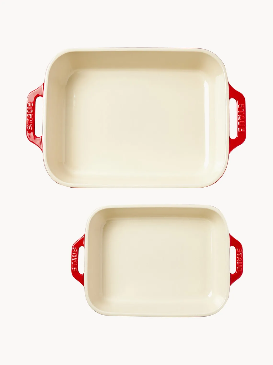 Fashion Staub Ramequins Ceramic, 2 élém. Blanc cassé, rouge