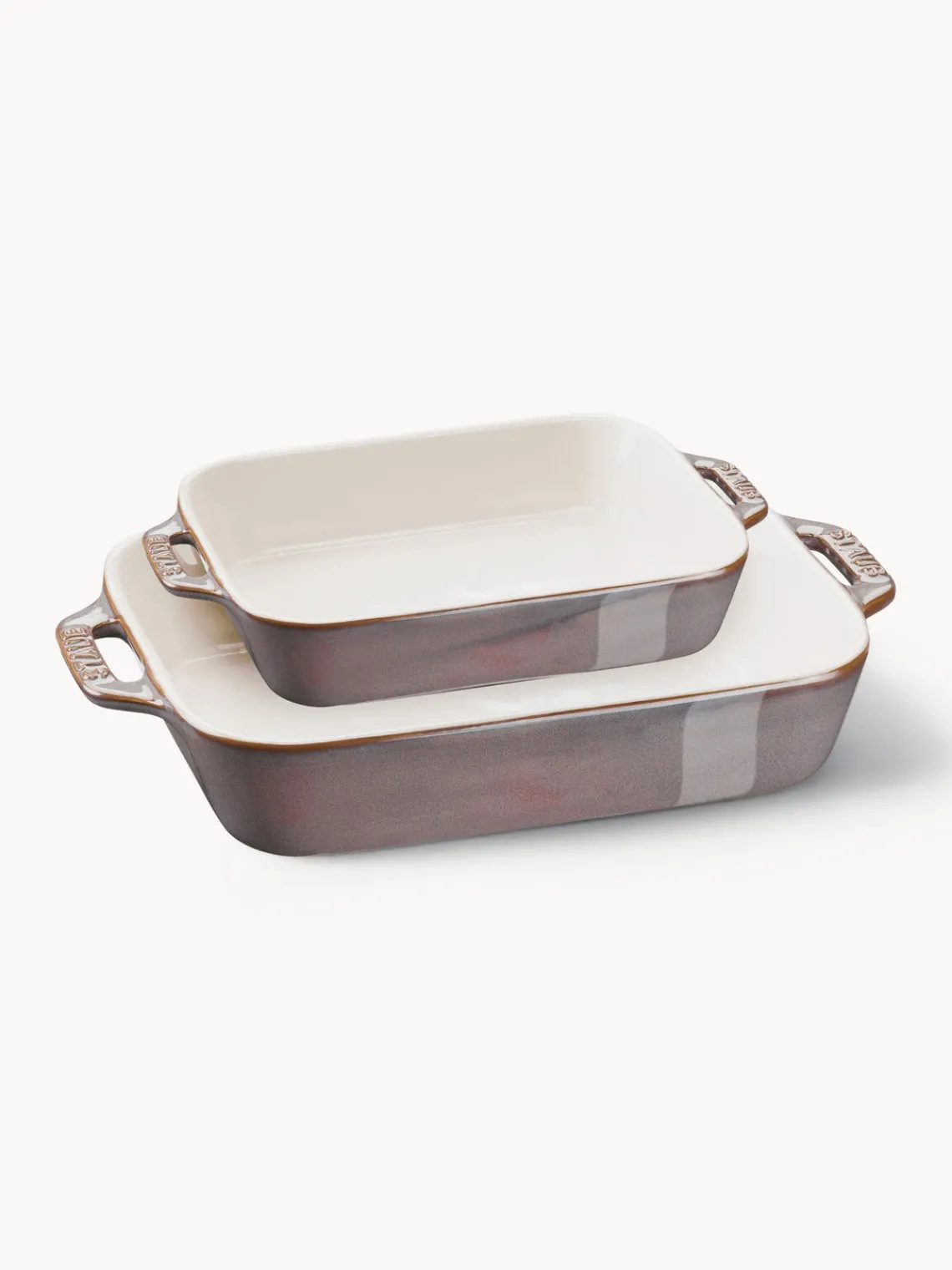 New Staub Ramequins Ceramic, 2 élém. Blanc cassé, taupe