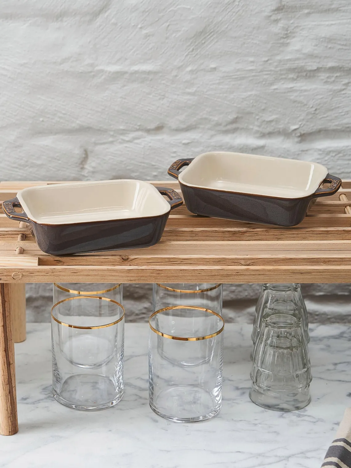 New Staub Ramequins Ceramic, 2 élém. Blanc cassé, taupe