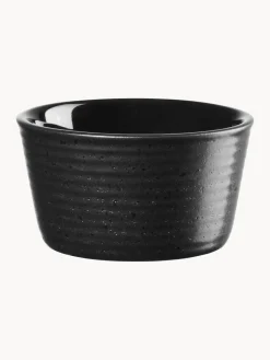 Outlet ASA Selection Ramequins ronds en porcelaine Miniu, 4 pièces Noir chiné mat, noir haute brillance