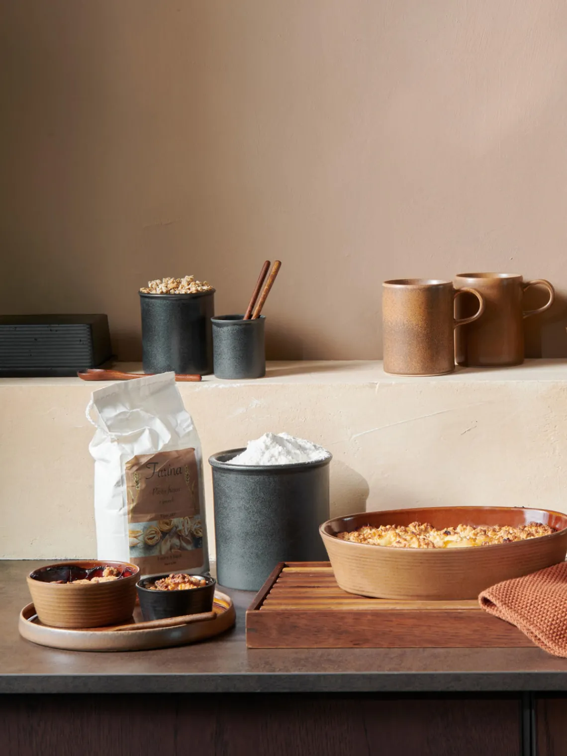 Sale ASA Selection Ramequins ronds en porcelaine Miniu, 4 pièces Brun clair mat, terracotta haute brillance