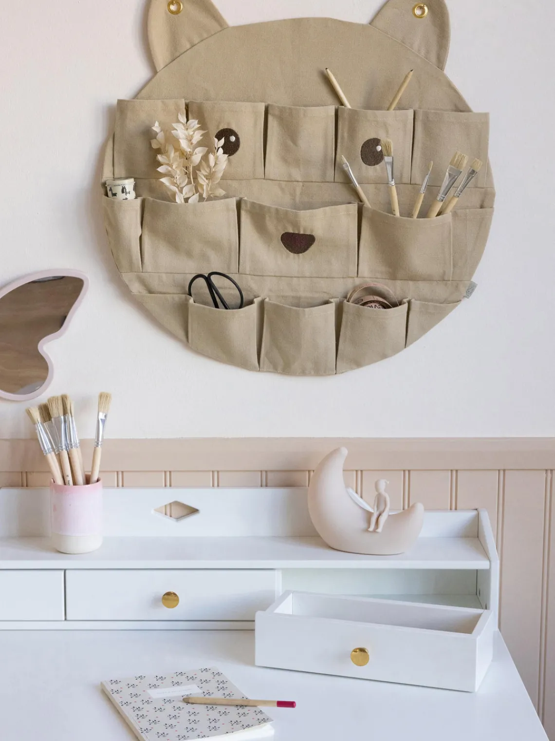 Sale Cam Cam Copenhagen Rangement mural en coton bio Bear