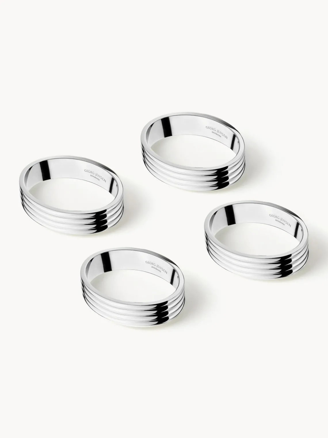 Clearance GEORG JENSEN Ronds de serviette en acier inoxydable strié Bernadotte, 2 pièces