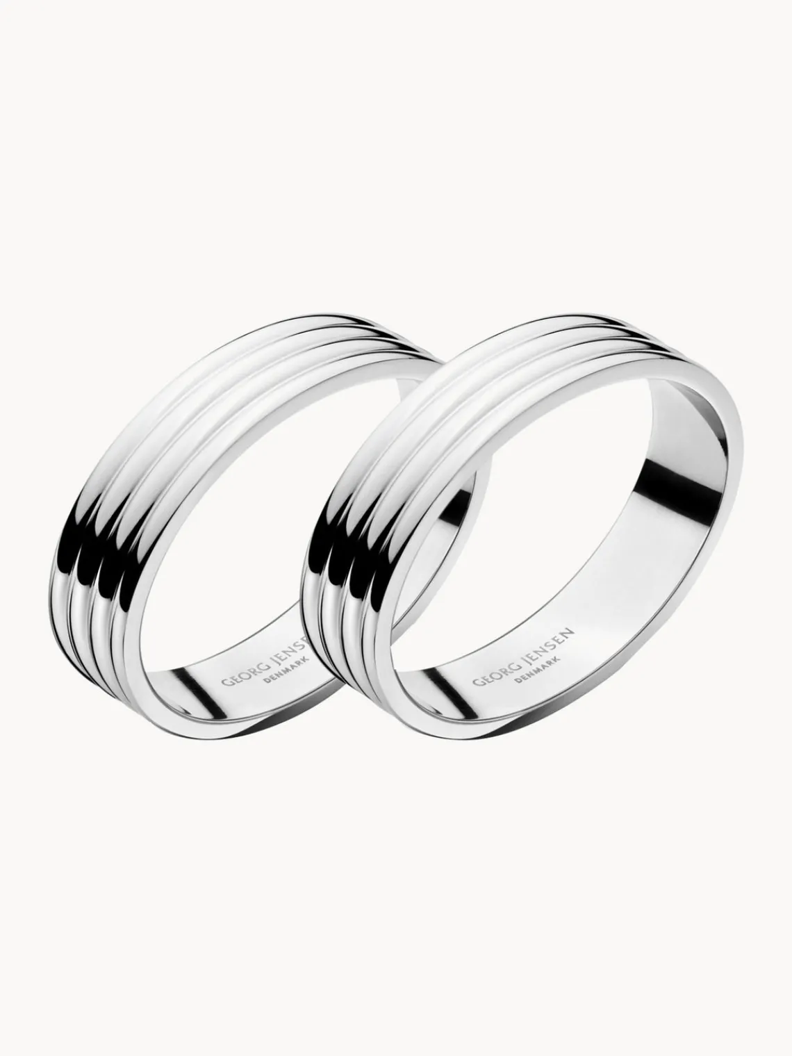 Clearance GEORG JENSEN Ronds de serviette en acier inoxydable strié Bernadotte, 2 pièces
