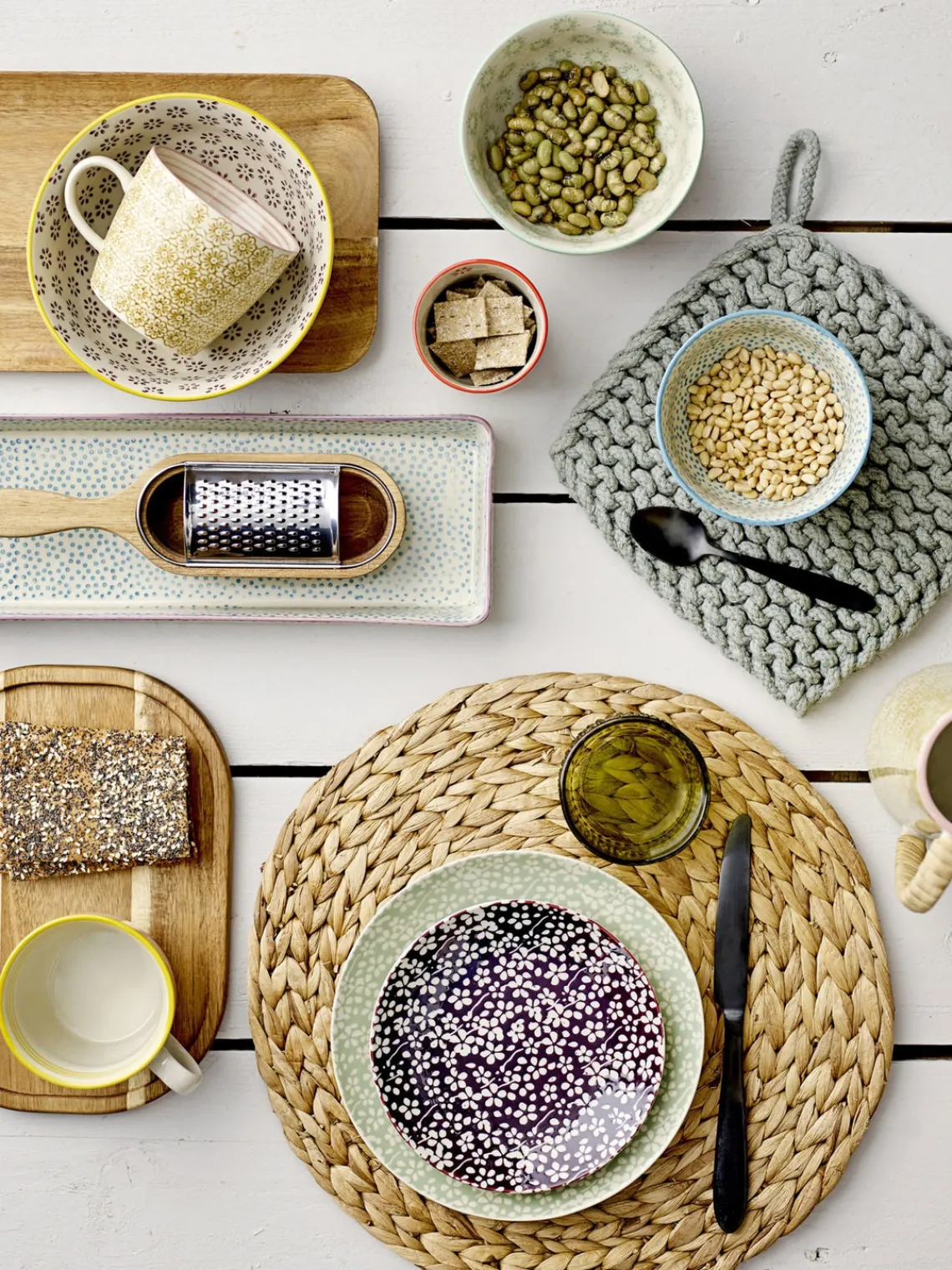 Sale Bloomingville Râpe de cuisine en bois d'acacia Acci, 2 élém.