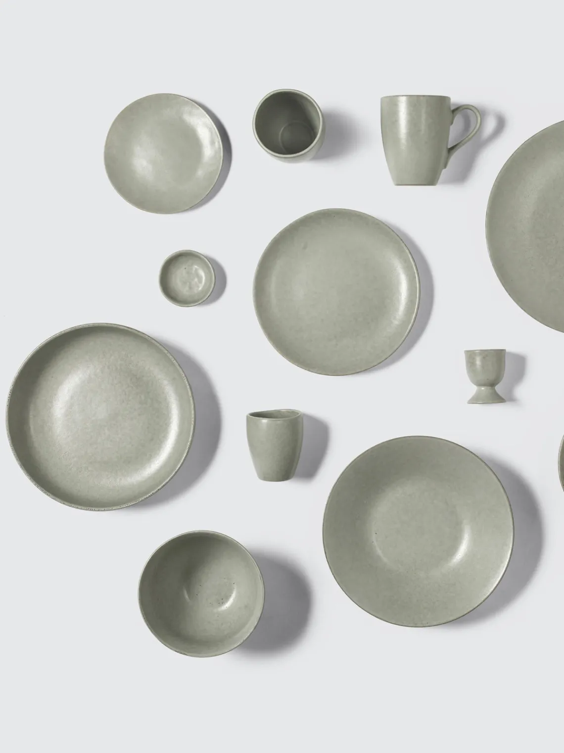 Clearance Broste Copenhagen Saladiers artisanaux Nordic Marsh, 4 pièces Vert sauge, chiné