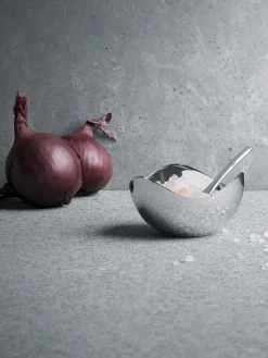 Sale GEORG JENSEN Salière en acier inoxydable avec cuillère Bloom