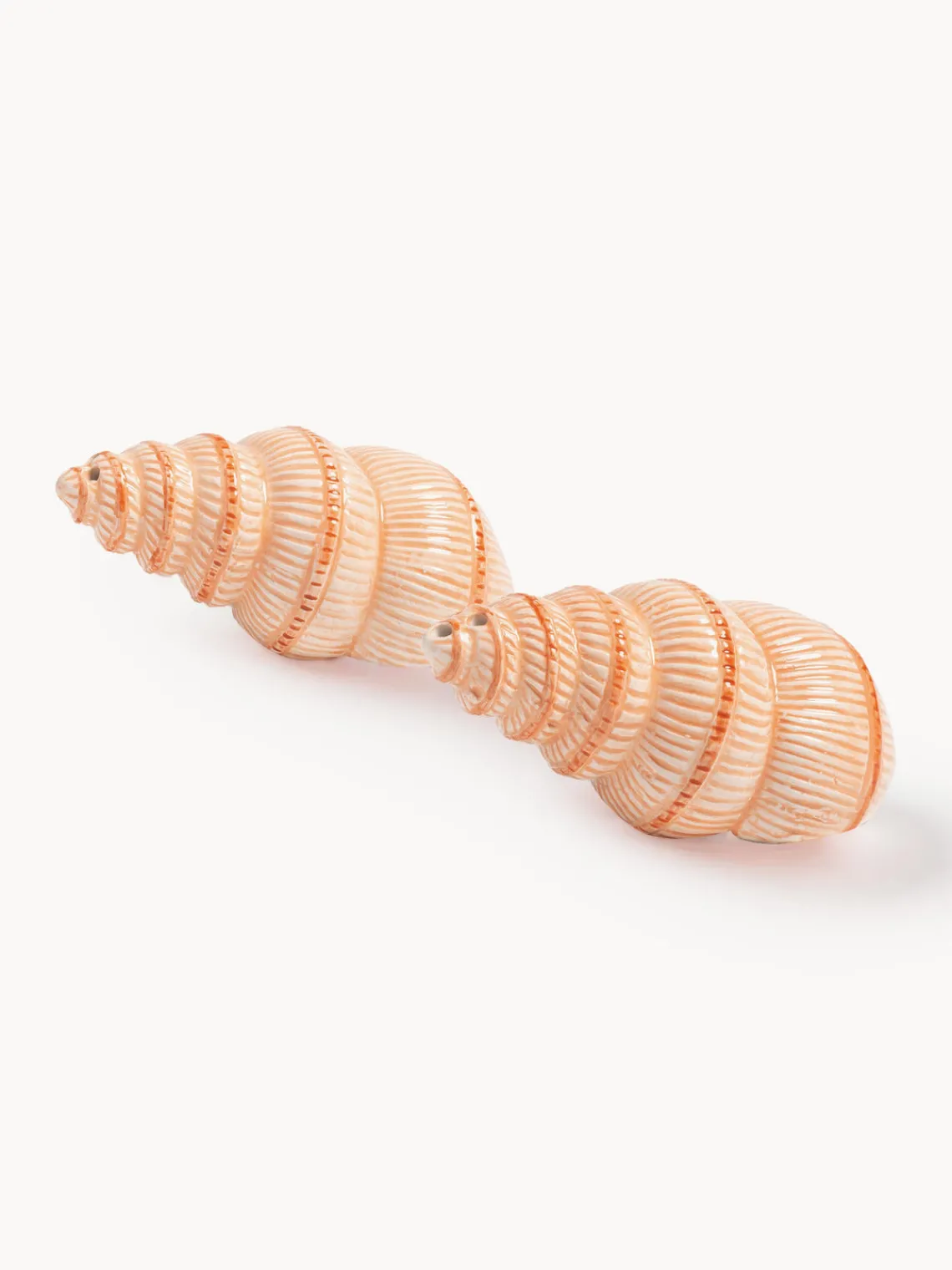 Discount &k Amsterdam Salière et poivrière en dolomite peintes à la main Shell, 2 élém.