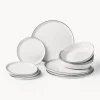 Clearance Broste Copenhagen Service de table artisanal en porcelaine Salt, 4 personnes (12 élém.)
