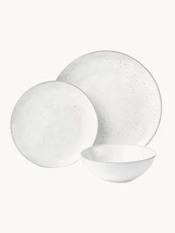 Discount Broste Copenhagen Service de table artisanal Nordic Sand, 4 personnes (12 élém.) Gris clair, chiné