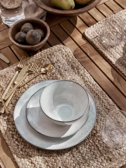 Discount Broste Copenhagen Service de table artisanal Nordic Sand, 4 personnes (12 élém.) Gris clair, chiné