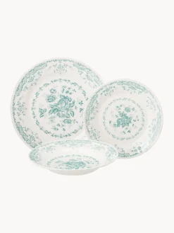 Hot Bitossi Home Service de table en céramique Rose, pour 6 personnes (18 élém.) Blanc, turquoise