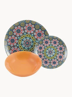 Fashion Villa D'Este Home Tivoli Service de table en porcelaine Marrakech, 6 personnes (18 élém.)