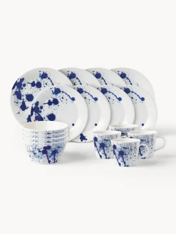 New ROYAL DOULTON Service de table en porcelaine Pacific Blue, 4 personnes (16 élém.) Abstrait
