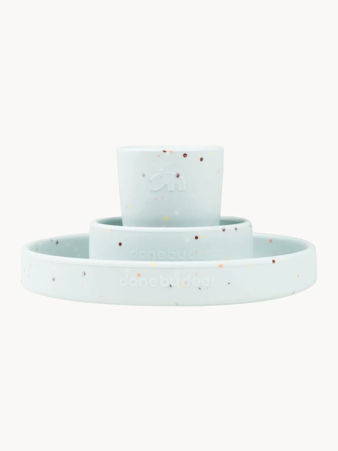 Discount Done by Deer Service de table pour enfant Confetti, 3 élém. Bleu ciel