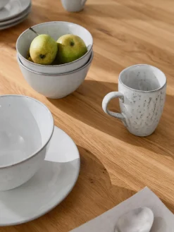 Outlet Broste Copenhagen Service petit déjeuner artisanal Nordic Sand, 4 personnes (12 élém.) Gris clair, chiné