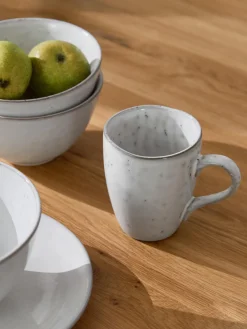 Outlet Broste Copenhagen Service petit déjeuner artisanal Nordic Sand, 4 personnes (12 élém.) Gris clair, chiné