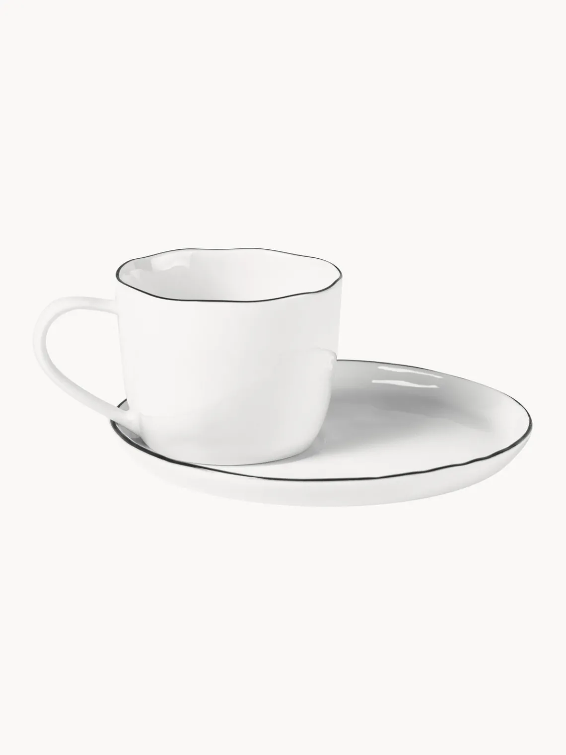 Fashion Broste Copenhagen Service petit déjeuner artisanal en porcelaine Salt, 4 personnes (16 élém.)