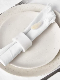 Hot Cote Table Serviettes de table avec franges Nalia, 2 pièces