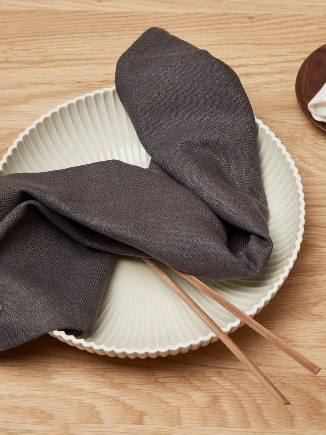 Clearance The Organic Company Serviettes de table Dinner, 4 pièces Anthracite
