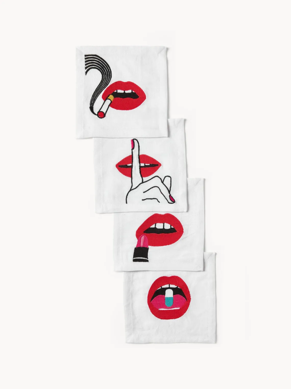 Sale Jonathan Adler Serviettes de table Lips, 4 élém.